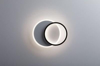 Applique murale LED design 890 lumens lumière blanc neutre ronde Noir/blanc - 2Form PAULMANN