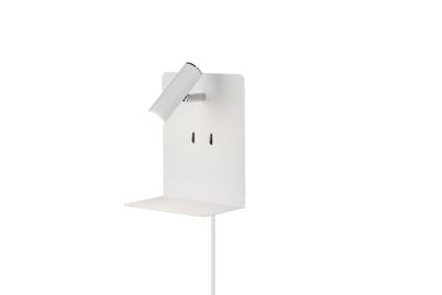 Spot LED mural avec tablette 3W + 1,5W lumière blanc chaud Blanc - Element TRIO