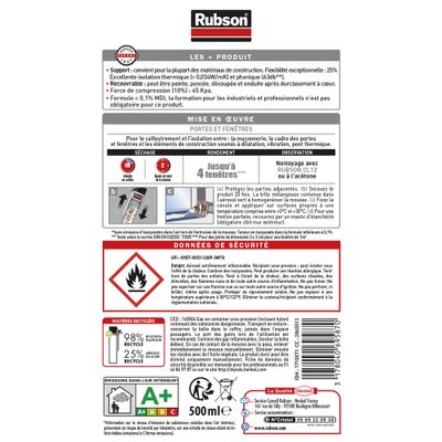 Mousse Expansive Portes & Fenêtres 500 ml RUBSON