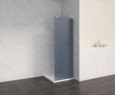 Paroi de douche à l'italienne 70x200 cm profilé chrome verre fumé 8 mm Signature - OCEA
