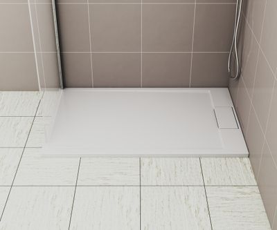 Receveur de douche 90x140 cm résine blanc brillant Island - OCEA