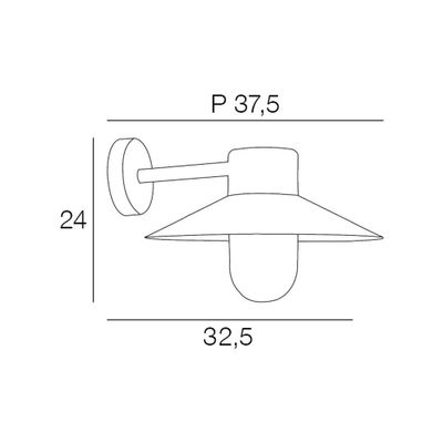 Applique extérieur E27 River noir IP44 25W - COREP