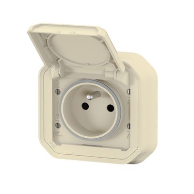 Prise électrique étanche IP55 encastrable 2 pôles + terre Sable - Plexo LEGRAND
