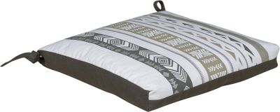 Galette de chaise en tissu imperméabilisé 40 x 40 cm ETHNIC coloris gris taupe SADY'S TRADING
