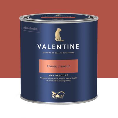 Peinture Valentine Mat Velouté Rouge Lyrique 0,5 L - DULUX VALENTINE
