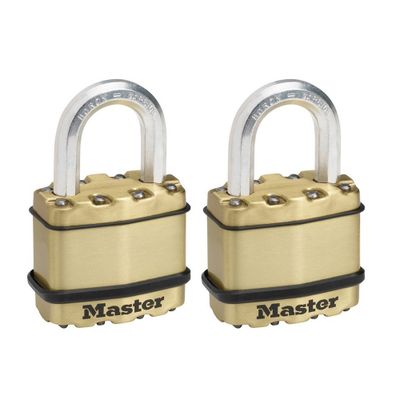 Cadenas En Laiton 2 Pack Avec 6 Clés - Antivol Imperméable Pour Casier, Garage, Armoire, Outillage