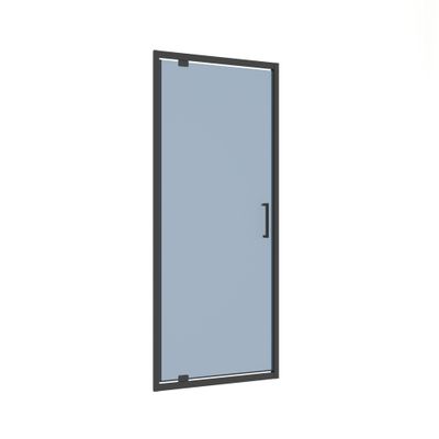 Porte de douche pivotante 90x200 cm profilé noir verre fumé 8 mm Signature - OCEA