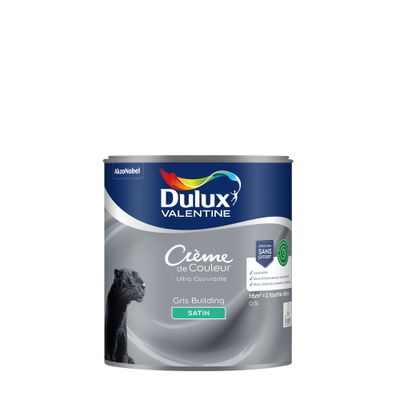 Peinture crème de couleur Gris Building satin 0,5L - DULUX VALENTINE