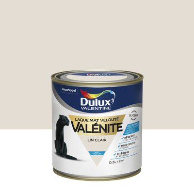 Peinture Laque Valénite Lin Clair mat 500 ml - DULUX VALENTINE