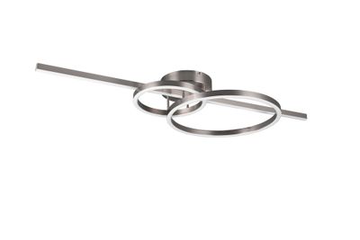 Plafonnier MONTILLA nickel LED 54W 6300 lumens blanc dynamique CCT - TRIO