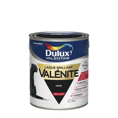Peinture Laque Valénite noir brillant 2 L - DULUX VALENTINE