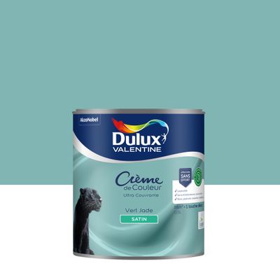 Peinture crème de couleur Vert Jade satin 0,5L - DULUX VALENTINE