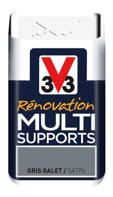 Peinture de rénovation multisupports finition satinée gris galet 75 ml V33