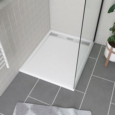 Receveur de douche 80x100 cm acrylique blanc Pure 2 - AURLANE