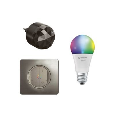 Pack de démarrage éclairage connecté avec ampoule couleur E27 Titane - Céliane with Netatmo LEGRAND