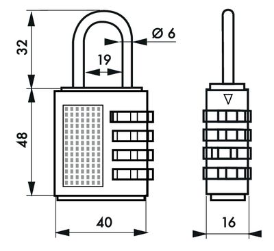 Cadenas à code largeur 40 mm THIRARD
