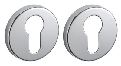 Rosaces de porte rondes à cylindre chrome brillant diamètre 50 mm FROSIO