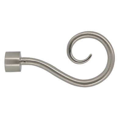 Embout déco crosse à visser en métal diam 16 mm Finition Chrome brossé
