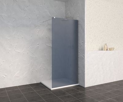Paroi de douche à l'italienne 90x200 cm profilé chrome verre fumé 8 mm Signature - OCEA