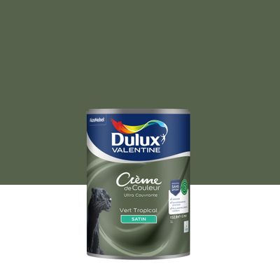 Peinture crème de couleur Vert Tropical satin 1L - DULUX VALENTINE