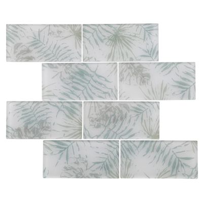Mosaïque décor tropical en verre Eve 30,2 x 30,4 cm MAT INTER