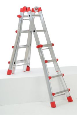 Echelle multifonction télescopique 4 x 4 échelons 3,80 / 4,70 m ProfiStep Multi aluminium - HAILO