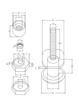 Roulettes grises à corps long pour portes de douche diamètre 20mm - AURLANE