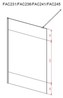 Paroi de douche à l'italienne 140x200 cm profilé chrome verre dépoli 8 mm Parma - AURLANE