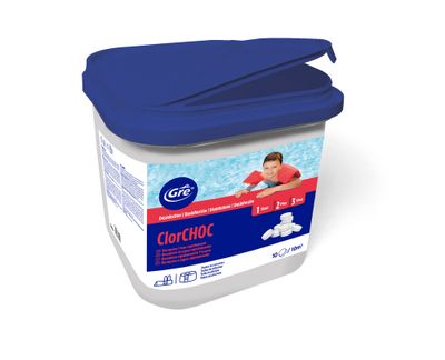 Chlore choc piscine - pastilles 20 g seau de 5 kg GRE