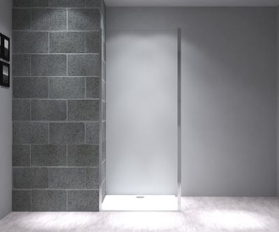 Paroi de douche latérale fixe 90x195 cm profilé chrome verre transparent 6 mm Serenity - OCEA