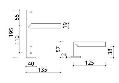 Poignées de porte Edison nickel mat à clé ALPERTEC
