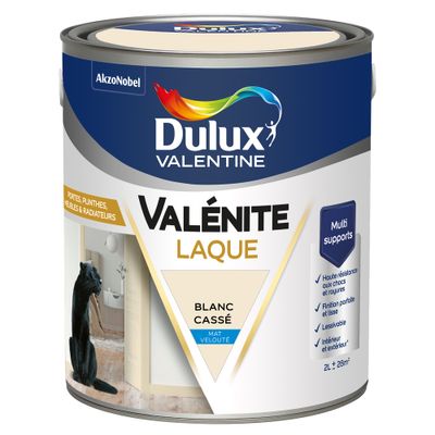 Peinture Boiseries Laque Acrylique Valénite Mat Blanc Cassé  2 L  DULUX VALENTINE
