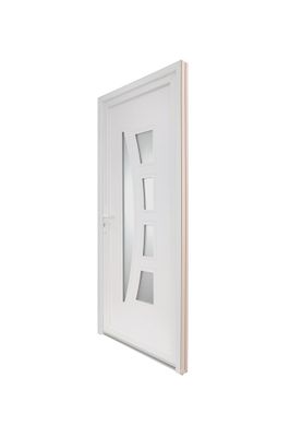 Porte d'entrée Berlin pvc blanc poussant droit 215 X 90 cm CLOSY