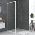 Paroi de douche latérale fixe 80x185 cm profilé blanc verre transparent 5 mm Spot - AURLANE
