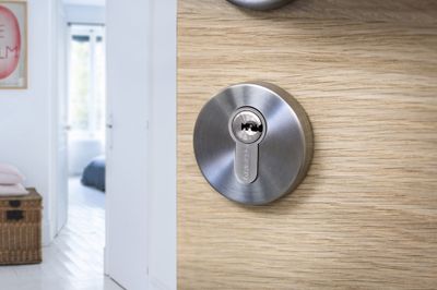 Cylindre de serrure double entrée débrayable 30 x 30 mm Transit 1 haute sécurité nickelé 5 clés longues THIRARD