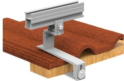 2 crochets pour pose de panneau solaire sur une toiture en tuiles plates ou en ardoises Pow'Up ARLUX