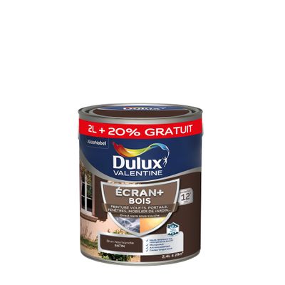 Peinture Ecran+ Bois  Satin Brun Normandie 2,4 L - DULUX VALENTINE
