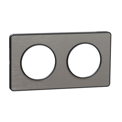 Plaque de finition 2 postes aluminium/ anthracite - Odace 2011 Touch SCHNEIDER ELECTRIC