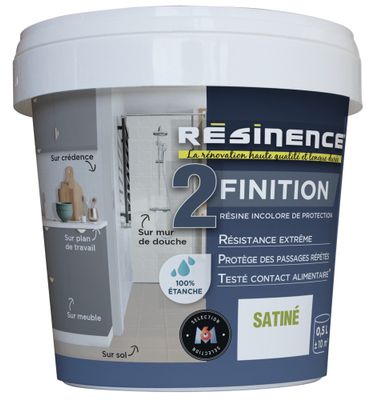 Résine transparente de protection satinée 500 ml RESINENCE
