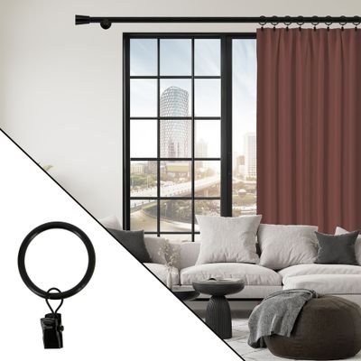 Anneaux avec pince en métal diam 42 diam Finition Noir brillant par 6 - MOBOIS