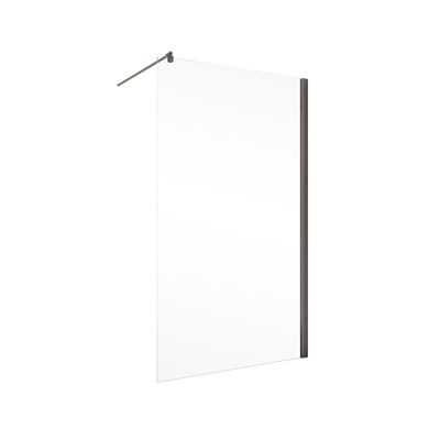 Paroi de douche à l'italienne 120x200 cm profilé gun metal verre transparent 6 mm New Style - SCHULTE