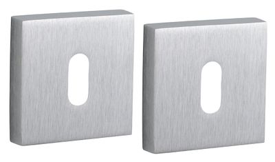 Rosaces de porte carrées à clé chromé satiné 50 x 50 mm FROSIO