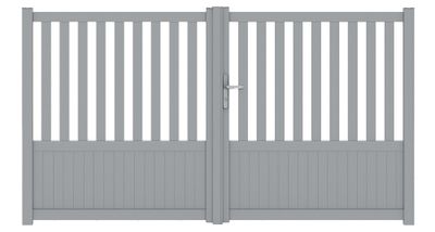 Portail battant aluminium CHAMBERY l.3,00 x H.1,60 m gris clair JARDIMAT