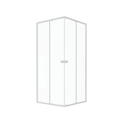 Accès d'angle coulissant 90x90x185 cm profilé blanc verre transparent 5 mm Spot - AURLANE