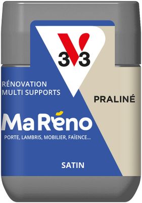 Peinture de rénovation multi- V33supports MaRéno praliné finition satinée 75 mL - V33