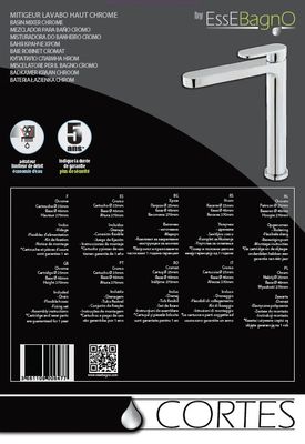 Mitigeur de lavabo Cortes haut chromé Essebagno