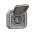 Prise 2 pôles + terre encastrable Plexo gris IP55 - LEGRAND