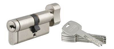 Cylindre de serrure à bouton 30 x 40 mm Transit 2 très haute sécurité nickelé 5 clés THIRARD