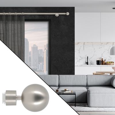 Embout déco boule en métal diam 28 mm Finition Chrome mat - MOBOIS