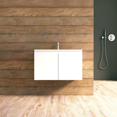 Meuble de salle de bains Gaya 2 portes L80 x H50 x P46 cm MDF blanc